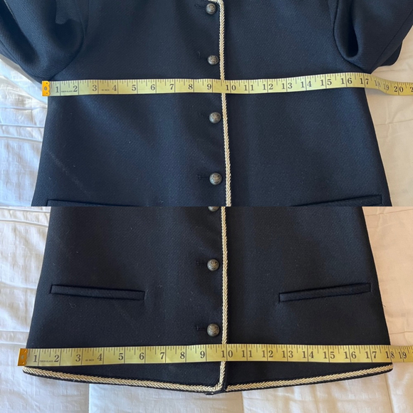 SOLD🥤 Zara Woman Textured Cropped Wool Blend Jacket Black Gold Buttons S NWT - Picture 15 of 16